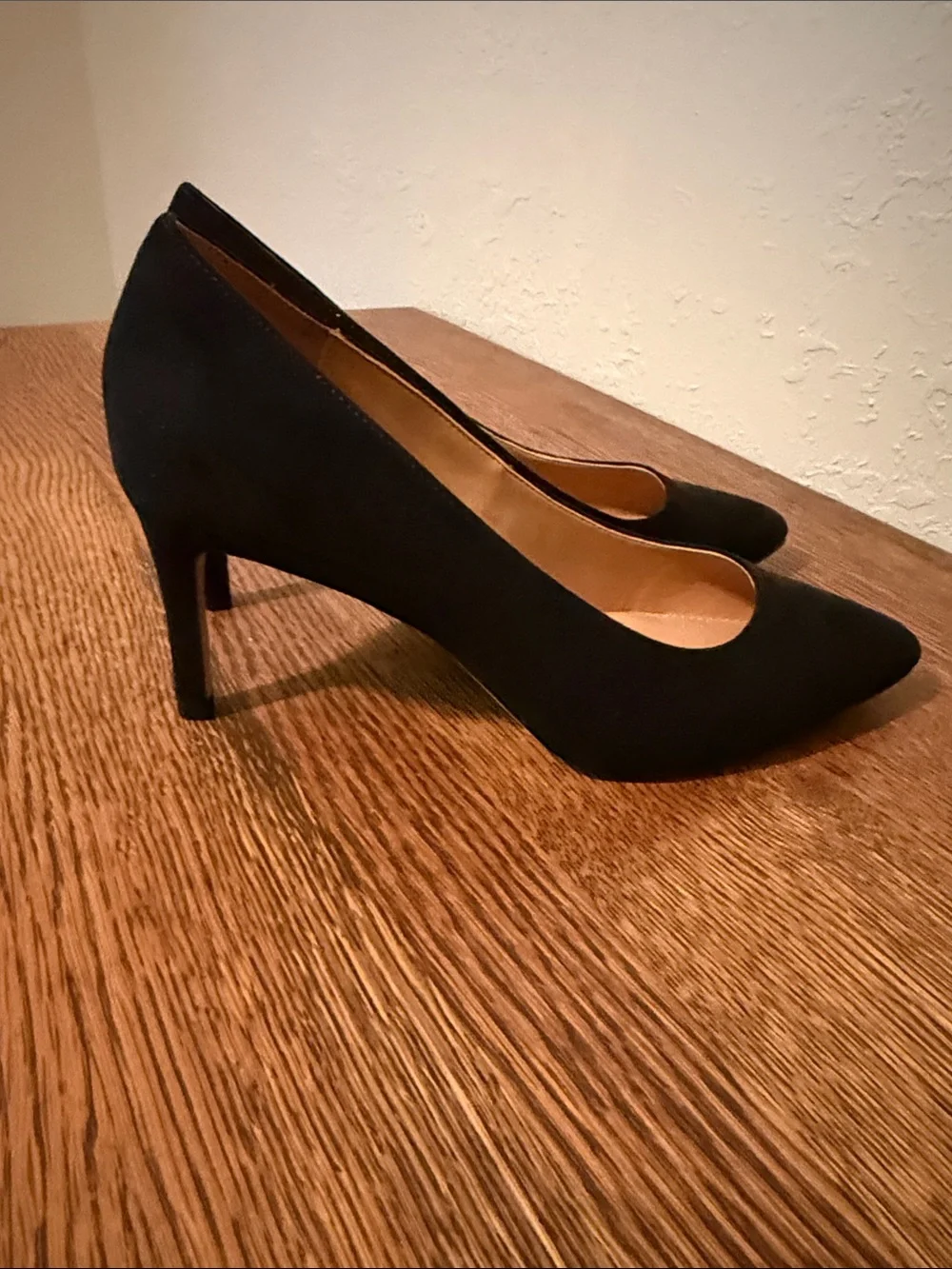 J. Crew Black Suede Pointed-Toe Pumps